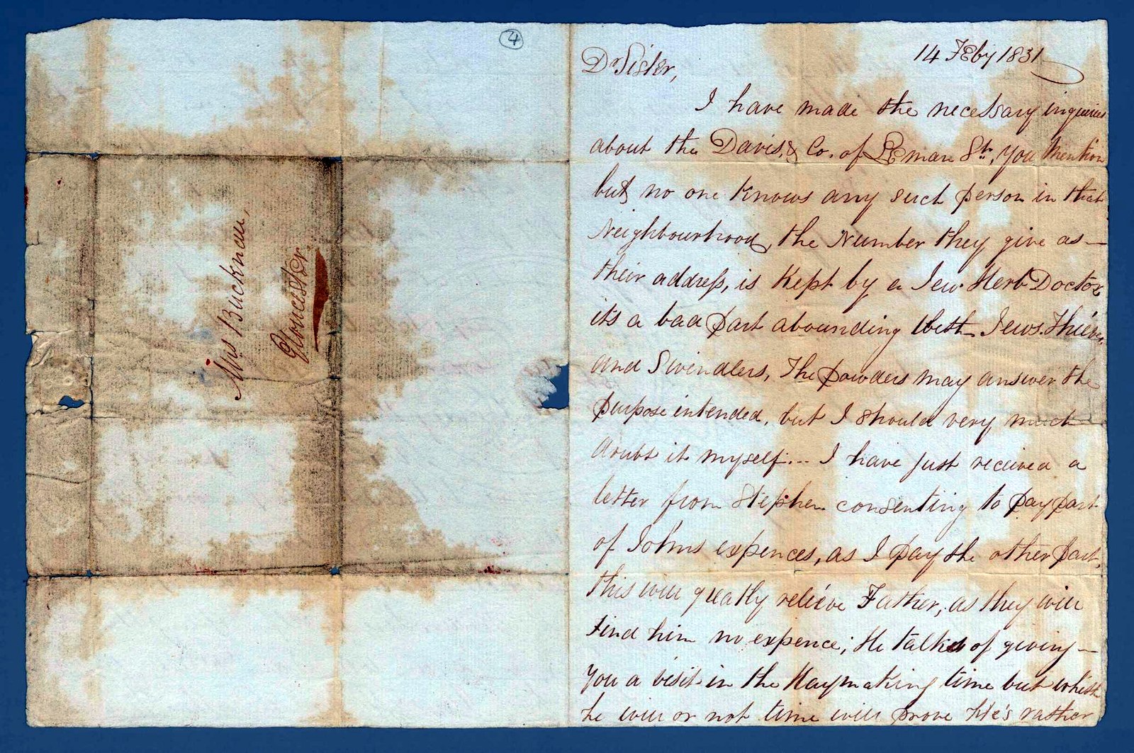 The 1831 letter.
